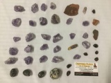 Rock & Crystal collection - amethyst stone chunks, red stone slabs & other specimens