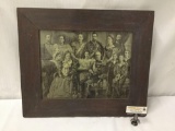 Antique photo print showcasing Swedish royal family - with handwritten chart on back