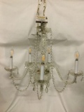 Vintage crystal and composite candelabra style chandelier - untested appears in fine cond