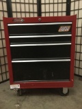 Sears tool box with casters filled with misc tools & hardware