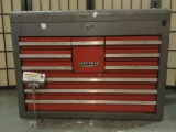 Craftsman 10 drawer tool box filled with misc tools & hardware w/ 1 key