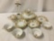 22 pieces of Japanese Gold Castle China with floral designs, sits four, approx. 10x10x2 inches.