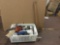 Collection of hand and power tools, soldering equipment, axe and more.