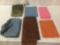 Six pieces of thick fabric, incl. denim, approx. 14x22x7 inches.