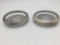 Vintage glass and sterling silver rimmed coasters