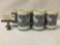 Six hand painted Dutch Delft Blue steins, approx. 5x4x5 inches each.