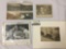 Four vintage and antique photographs, incl. gold rush postcards, approx. 14x11 inches.