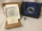 BNSF Railway commemorative plate w/ COA and tote, approx. 17x14x4 inches.