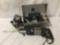 Collection of Porter Cable power tools, reciprocating saw, plate joiner with biscuits, and router.