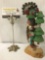 Hopi Kachina doll with tree and bell - handpainted and depicting a tribal dance