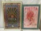 Lot of 2 framed San Antonio Texas Fiesta posters w/ signature and medals approx 25x38 inches