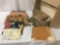 Big lot of colorful remnants, upholstery bits, and misc. fabrics, approx. 15x19x14 inches.