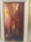 Original oil painting of impressionistic fire scene. Signed by artist.