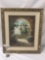 Original oil painting of plants and trellis scene. Signed by artist.