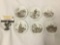 Lot of 6 small Furstenberg commemorative Wurzburg art plates. measures approx 4x4 inches each.