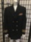 Black U.S. Navy uniform top/jacket, approx. 21x29 inches.