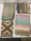 Four vintage SW indigenous style blankets of varying sizes, some wear, see pics, largest approx.