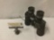 Sears binoculars with wide angle at 17X and coated optics, No.473.25490, some wear, approx. 7x3x6