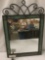 Vintage wall hanging mirror w/ metal frame, approx. 21x31x1 inches.