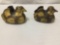 Set of 2 Asian painted ducks/bird figures w/ open backs for books, napkins, etc