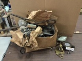Large collection of tools, power tools, vintage light fixture parts and more.