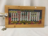 Framed IGT Sea Treasures slot machine glass panel, approx. 24x13x1 inches.