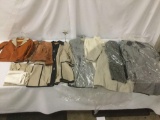 Eight coats and a shirt, from makers like Forenza, approx. 14x21 inches.
