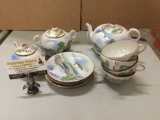 11 piece Japanese hand painted vintage china set.