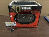 Zakaria 6920OX 40 4 was stereo auto speakers. Unused. Box measures approx 11x9x9 inches