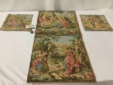 Two pairs of French Goblys decorative tapestries, approx. 20x20 inches.