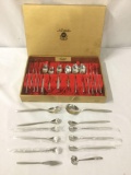 Over 45 pieces of Noritake Harmony stainless steel flatware, approx. 16x11x2 inches.