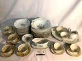 Collection of 43 pc of Mitterteich dinner china gold rimmed w/ floral design