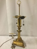 Vintage metal light w/ no shade, tested and working, approx. 8x7.5x25 inches.