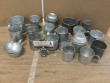 Collection of 20 vintage tin cups, Hot point, swans down cake four, and more.