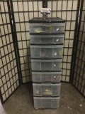 Plastic shelf full of tons of tools, incl. hammers, screwdrivers, clippers, and much more. Approx.