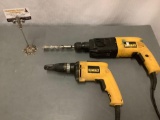 Lot of 2 DeWalt electric hand tools; DW251 VSR Drywall Screwdriver Type2, DW514 SDS Rotary Hammer