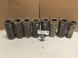 Collection of 8 dictaphone and Edison ediphone Master was cylinders for recording.