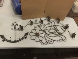 Collection of 3 metal outdoor home decor items.