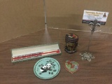 Collection of four children ness cloisonne pieces. Box, chopsticks, and more.