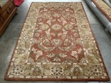 Nourison- Ancient Empire Collection handmade wool rug, made in India, Sonoma Rust 5 x 8 ft