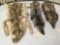 Lot of 3 pelts incl. 2 fox pelts and one bobcat pelt - some wear see pics