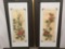 Pair of framed Asian Amity Art floral prints by Maria