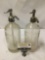 Deco seltzer soda bottles w/ spouts -Oakland Pioneer soda water co. and Shasta Water brands