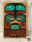 Native American hand carved & painted Eagle panel with abalone inlay - signed by artist Chilton