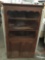 Antique Americana corner curio cabinet in fair cond - some damage on bottom