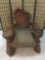 Hawaiian Koa (Monkeypod) burled natural edge arm chair with dyed sheep skin seat - matches 268