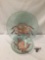 Pair of Alaskan pulegoso glass bowls with copper octopus and crab motif - matching pair