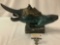 1988 bronze sculpture of a man riding a beaver by Jacques & Mary Regat #'d 18/30 on marble base