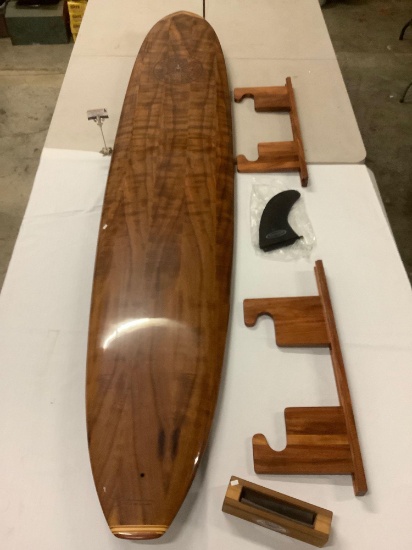 KOA Surf Classics - Kakuhihewa surf board with wood standing base & 2 adjustable wall mounts