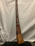Large custom made hand painted wooden Didgeridoo, indigenous Australian instrument